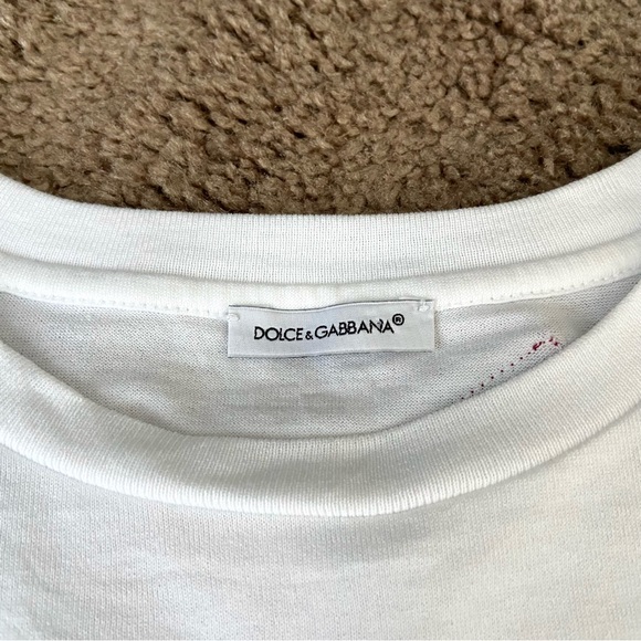 DOLCE & GABBANA Love is What You Want Cotton T-Shirt Roses Sequin Embroi… - Picture 6 of 10